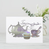 Tea Time Invitation Kaart (Staand voorkant)