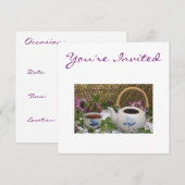 Tea Time Invitation Kaart (Voorkant / Achterkant)