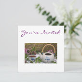 Tea Time Invitation Kaart (Staand voorkant)