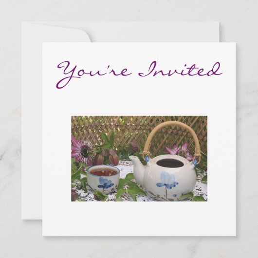 Tea Time Invitation Kaart (Voorkant)