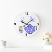Tea Time Iris Blue & White Kitchen Grote Klok (Huis)