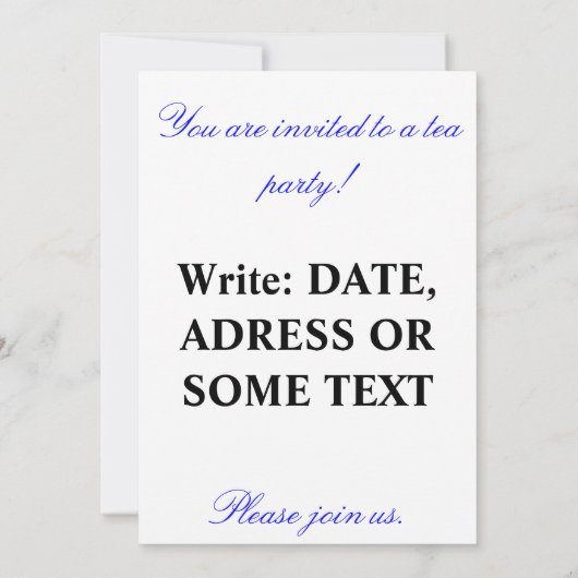 Tea Time Kaart (Achterkant)