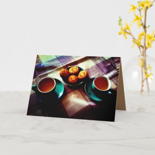 Tea Time Kaart (Gele Bloem)