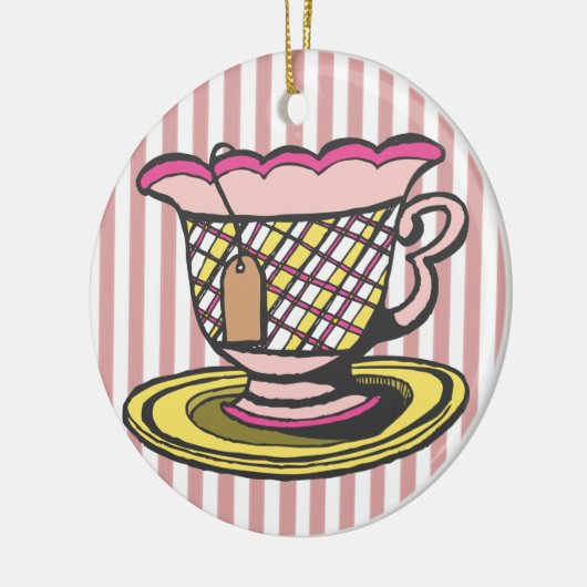 Tea Time Keramisch Ornament (Links)
