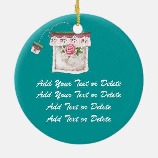 Tea Time Keramisch Ornament (Achterkant)