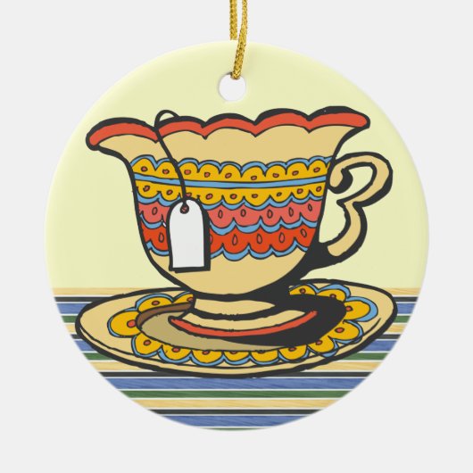 Tea Time Keramisch Ornament (Voorkant)