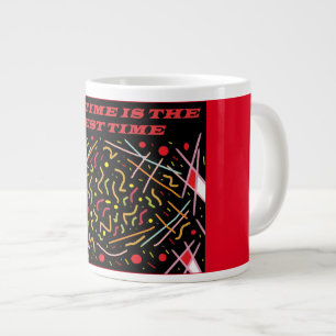 TEA TIME Kleuren rood zwart wit kunst ontwerp Grote Koffiekop
