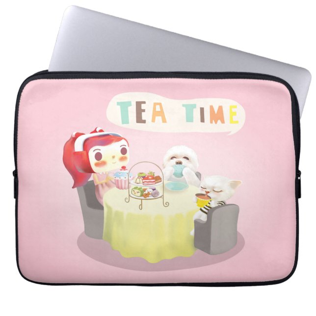 Tea Time Laptop Sleeve (Voorkant)