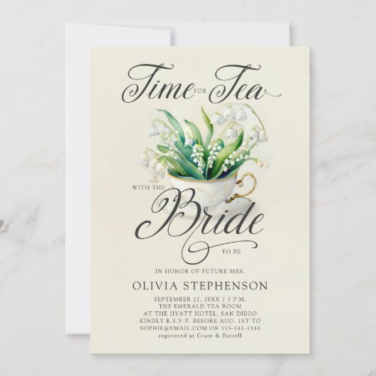 Tea Time Lily van Valley Elegant Chic Vrijgezellen Kaart (Voorkant)