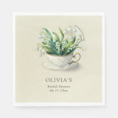 Tea Time Lily van Valley Elegant Chic Vrijgezellen Servet (Voorkant)