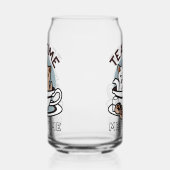 Tea Time Meow Time - Schattige kat en thee ontwerp Blikvorm Glas (Links)