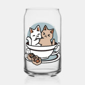 Tea Time Meow Time - Schattige kat en thee ontwerp Blikvorm Glas (Voorkant)