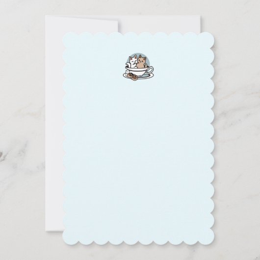 Tea Time Meow Time - Schattige kat en thee ontwerp Kaart (Achterkant)