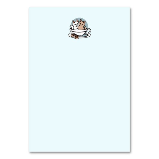Tea Time Meow Time - Schattige kat en thee ontwerp Kaart (Achterkant)