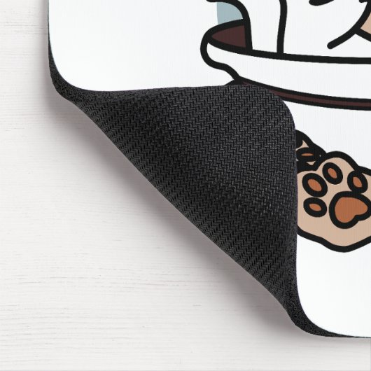 Tea Time Meow Time - Schattige kat en thee ontwerp Muismat (Hoek)