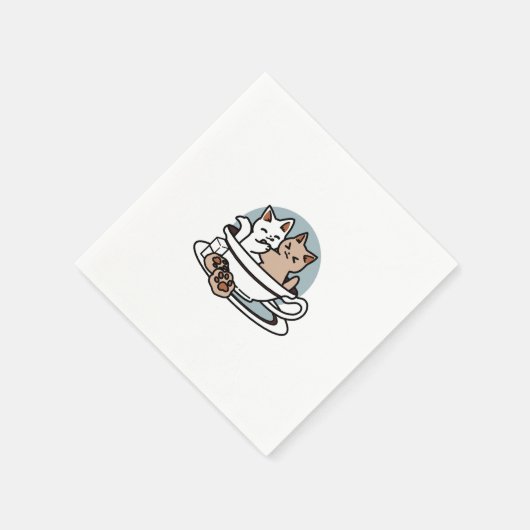 Tea Time Meow Time - Schattige kat en thee ontwerp Servet (Hoek)