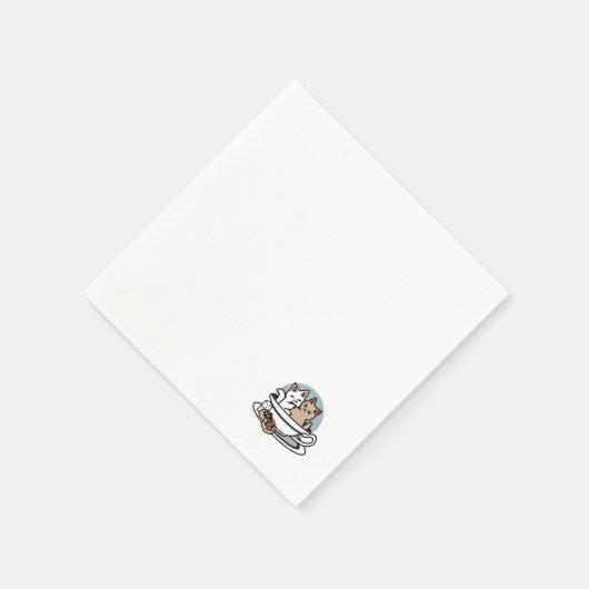 Tea Time Meow Time - Schattige kat en thee ontwerp Servet (Hoek)