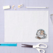 Tea Time Meow Time - Schattige kat en thee ontwerp Tissuepapier (Craft)
