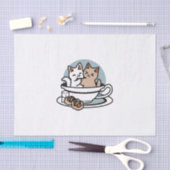 Tea Time Meow Time - Schattige kat en thee ontwerp Tissuepapier (Craft)
