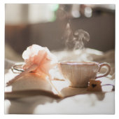 Tea Time met een goed boek Tegeltje (Voorkant)