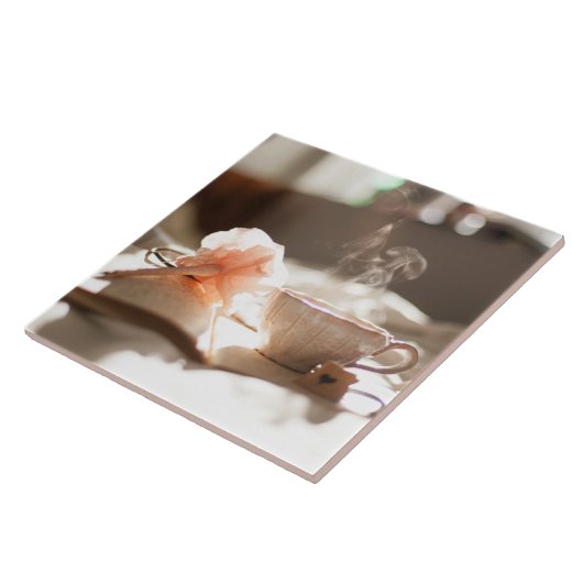 Tea Time met een goed boek Tegeltje (Zijkant)