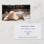 Tea Time met een goed boek Visitekaartje (Voorkant / Achterkant)