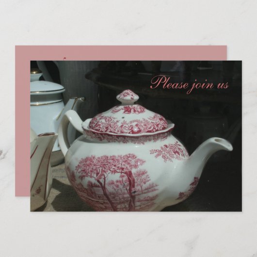 Tea Time met  Engels Teapot Inv Kaart (Voorkant / Achterkant)