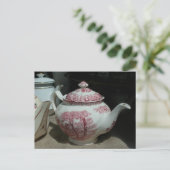 Tea Time met  Engelse Teapot PostC Briefkaart (Staand voorkant)