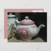 Tea Time met  Engelse Teapot PostC Briefkaart (Voorkant / Achterkant)