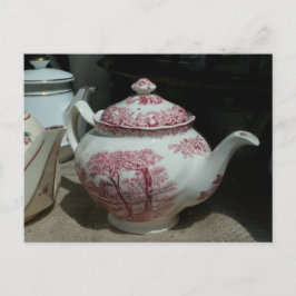 Tea Time met Engelse Teapot PostC Briefkaart