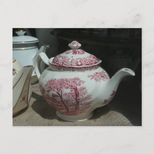 Tea Time met  Engelse Teapot PostC Briefkaart (Voorkant)
