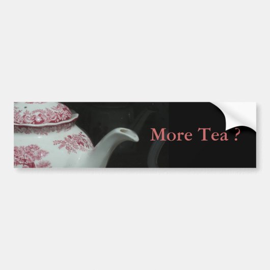 Tea Time met  Engelse theeblaadje S Bumpersticker (Voorkant)