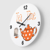 Tea Time Oranje & White Kitchen Grote Klok (Hoek)