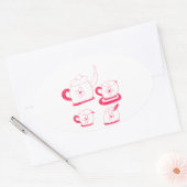 Tea Time Oval Sticker (Envelop)