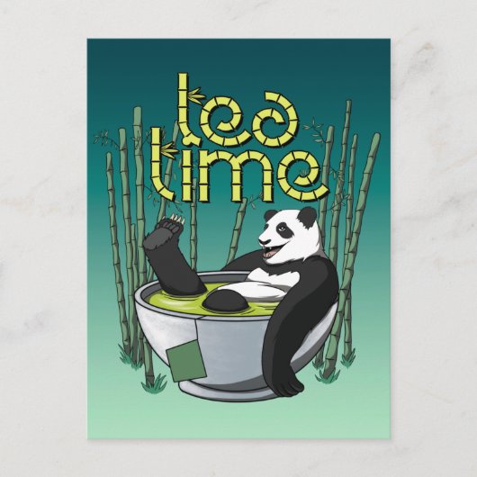 Tea Time Panda Briefkaart (Voorkant)