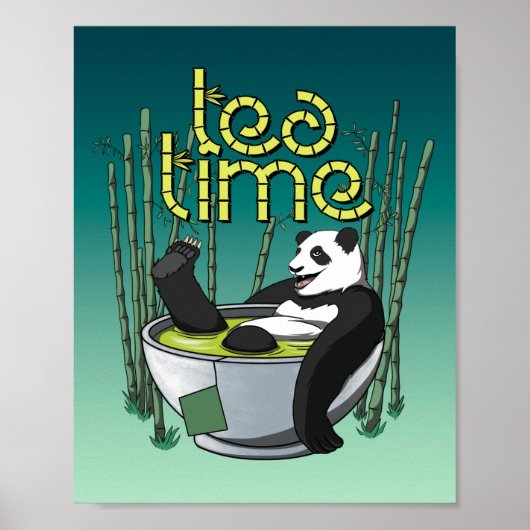 Tea Time Panda Poster (Voorkant)