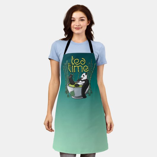 Tea Time Panda Schort (Gedragen)