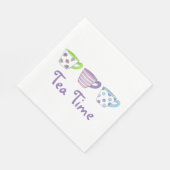 Tea Time Pastel Teacups Cups Aftermiddag Teapary Servet (Hoek)