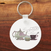 Tea Time Pink Cupcake Hearts Sleutelhanger (Voorkant)