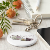 Tea Time Pink Cupcake Hearts Sleutelhanger (Zijkant)