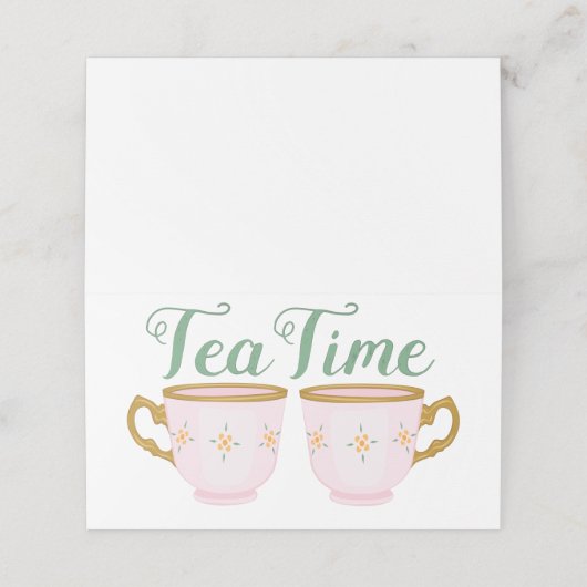 Tea Time Plaatskaartje (Buitenkant ongevouwen)