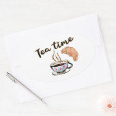 Tea time planner sticker, gift thee patrontoevoer  ovale sticker (Envelop)