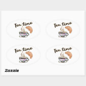 Tea time planner sticker, gift thee patrontoevoer  ovale sticker (Vel)
