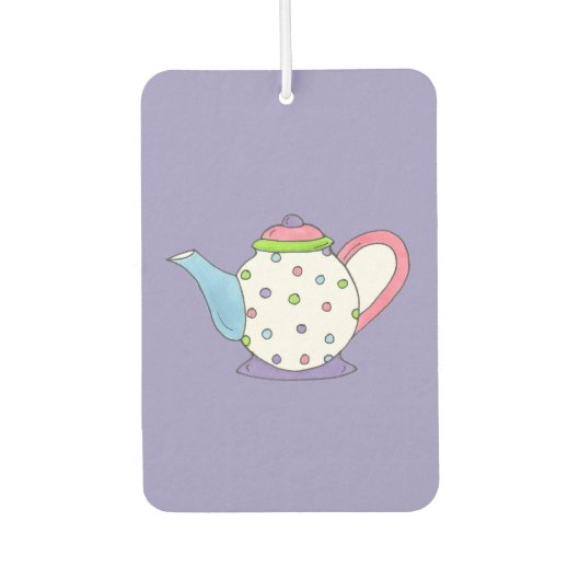Tea Time Polka Dot Teapot Tea Party Teaparty Luchtverfrisser (Voorkant)