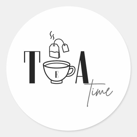 Tea time ronde sticker (Voorkant)