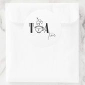 Tea time ronde sticker (Tas)