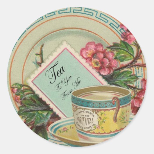 Tea Time Ronde Sticker (Voorkant)