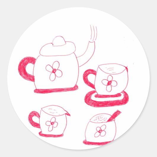 Tea Time Round Stickers (Voorkant)