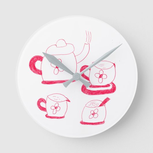 Tea Time Round Wall klok (Voorkant)