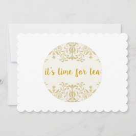 Tea Time Scalloped Invitations Kaart